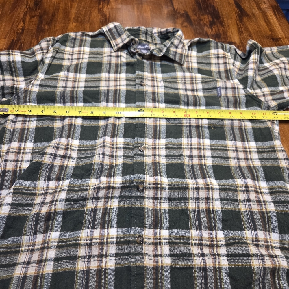Eddie Bauer Classic Green Plaid Men's Button-Up Shirt Size XL Lumberjack - Picture 4 of 9